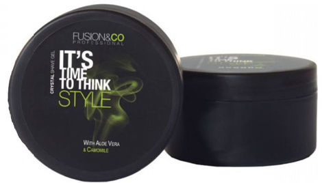 Fusion&CO It`s Time to Think Style Crystal Shave Gel with Aloe Vera & Camomile - Żel do Golenia z Rumiankiem i Aloesem 250ml